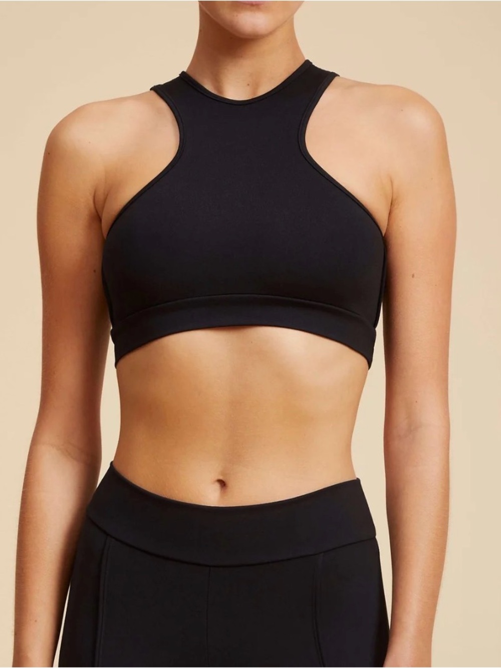 Live The Process High-Neck Black Sports Bra